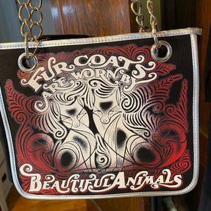 Calico Dragon Vegan Anti-Fur Purse with Chains